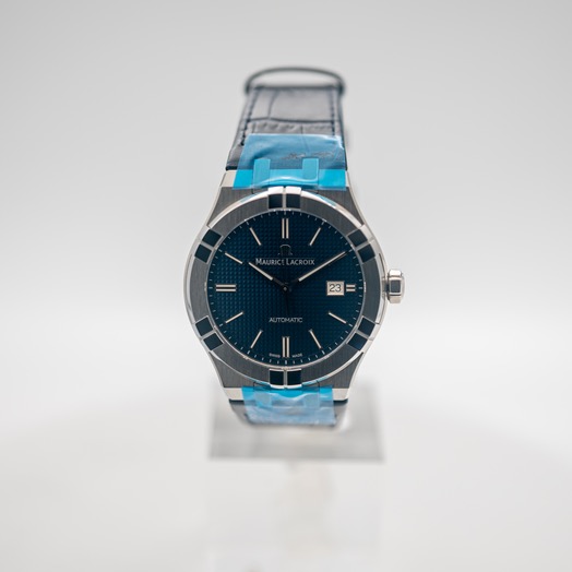 Maurice Lacroix Aikon Automatic Blue Sun brushed Clous de Paris Dial Men's Watch AI6008-SS001-430-1