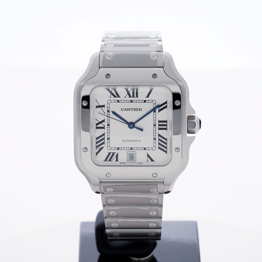 Cartier Santos de Cartier 39.8 mm x 47.5 mm Automatic Mother of pearl Dial Stainless Steel Men's Watch WSSA0009